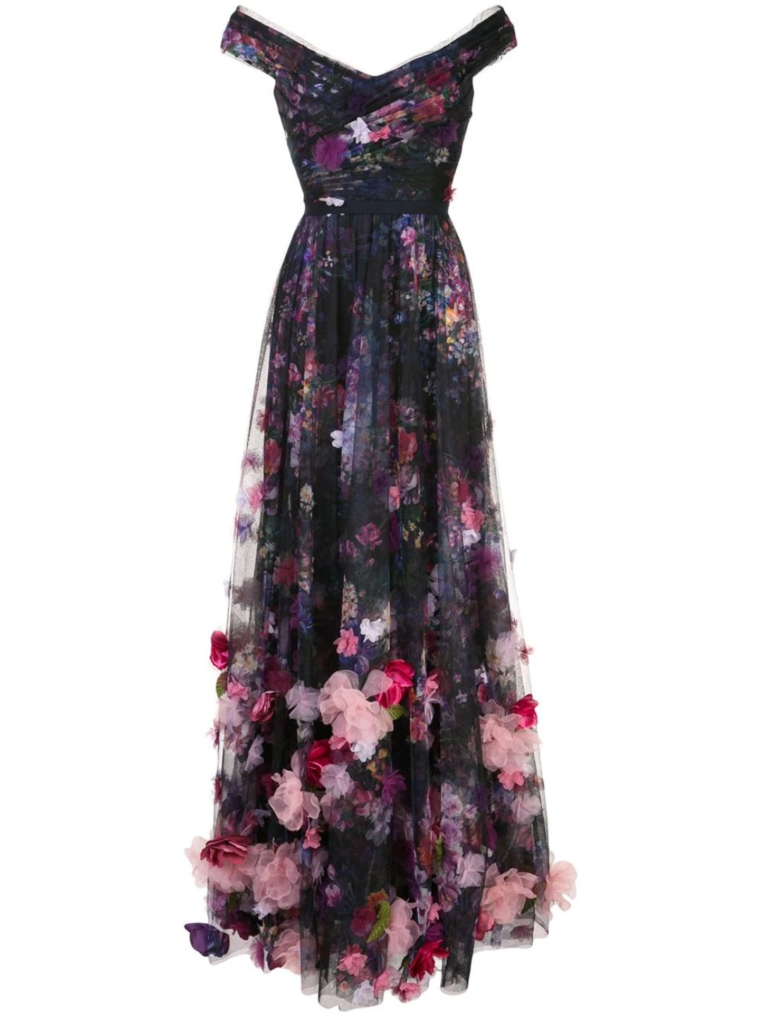 Floral Print Floor Length Gown – Marchesa